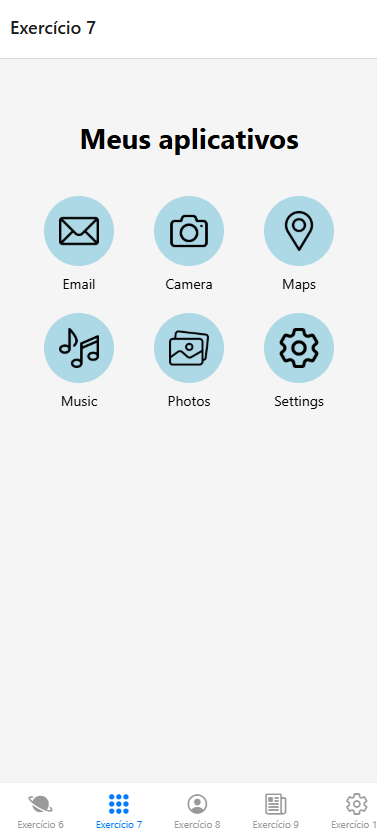 Imagem do projeto Menu de aplicativos